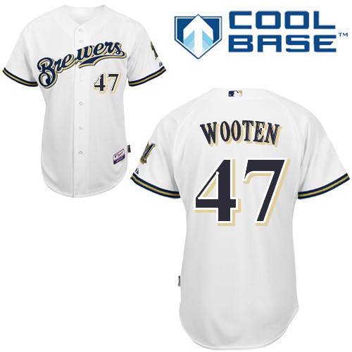 Rob Wooten #47 MLB Jersey-Milwaukee Brewers Men's Authentic Home White Cool Base Baseball Jersey